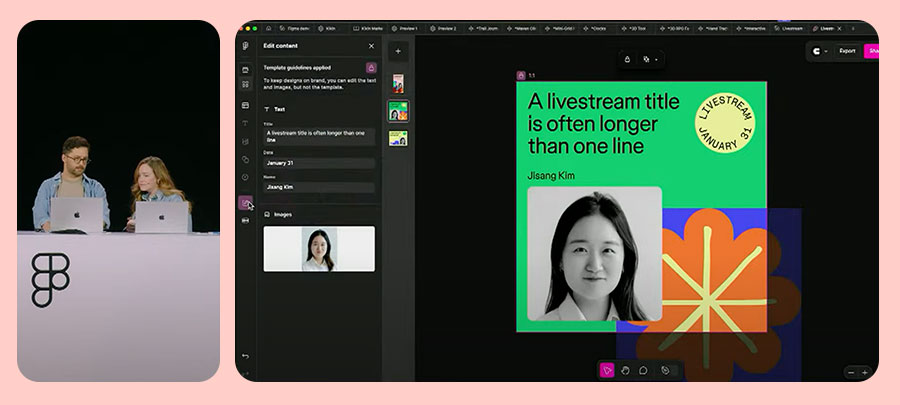 Damien Correll and Lauren McCann demonstrating Figma Buzz.