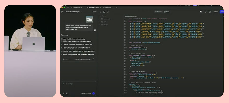 Holly Li demonstrating Figma Make.