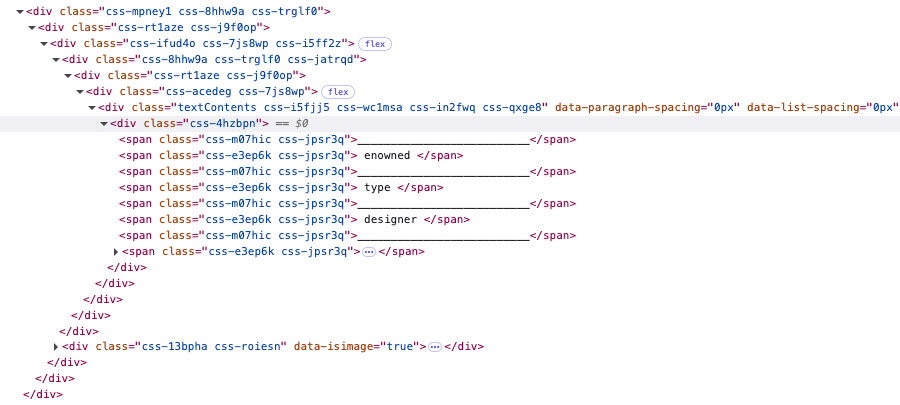 An example of code from Practice Type Dot Com.